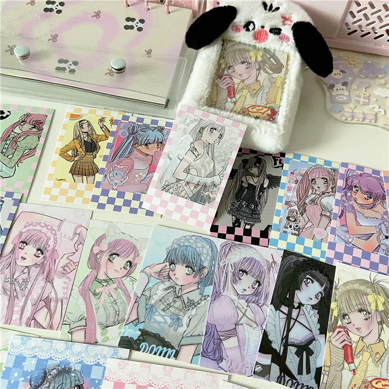 INS Korean-style Domi Small Card with Comic Characters, Girls, 3.9Inch and 5.2Inch, Angel Maid, Planner Decoration, Cute Card Material
