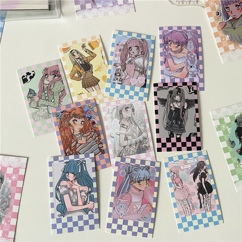 INS Korean-style Domi Small Card with Comic Characters, Girls, 3.9Inch and 5.2Inch, Angel Maid, Planner Decoration, Cute Card Material