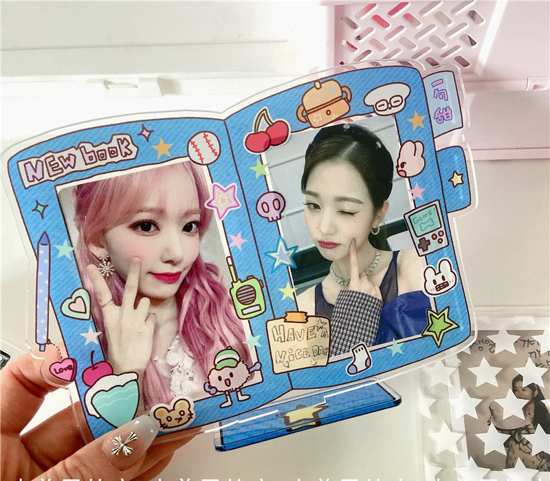 Cowboy Original INS Double-Slot 3.9Inch Acrylic Frame Stand for Couples, Displaying Idol Photos on Desktop