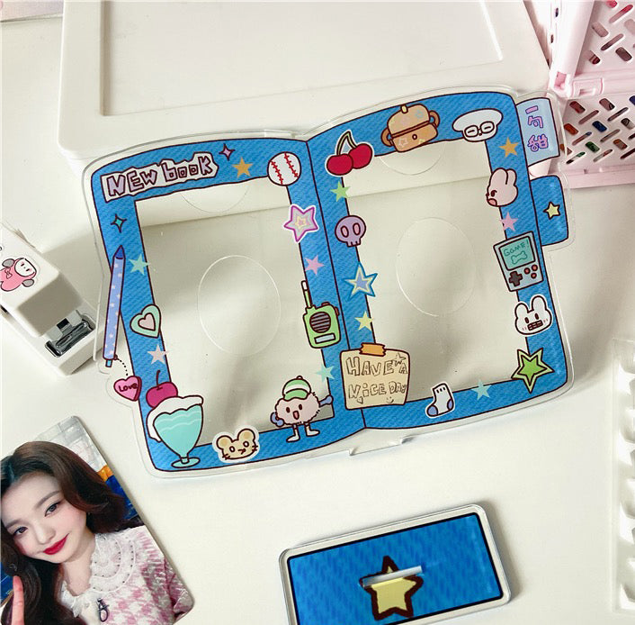 Cowboy Original INS Double-Slot 3.9Inch Acrylic Frame Stand for Couples, Displaying Idol Photos on Desktop