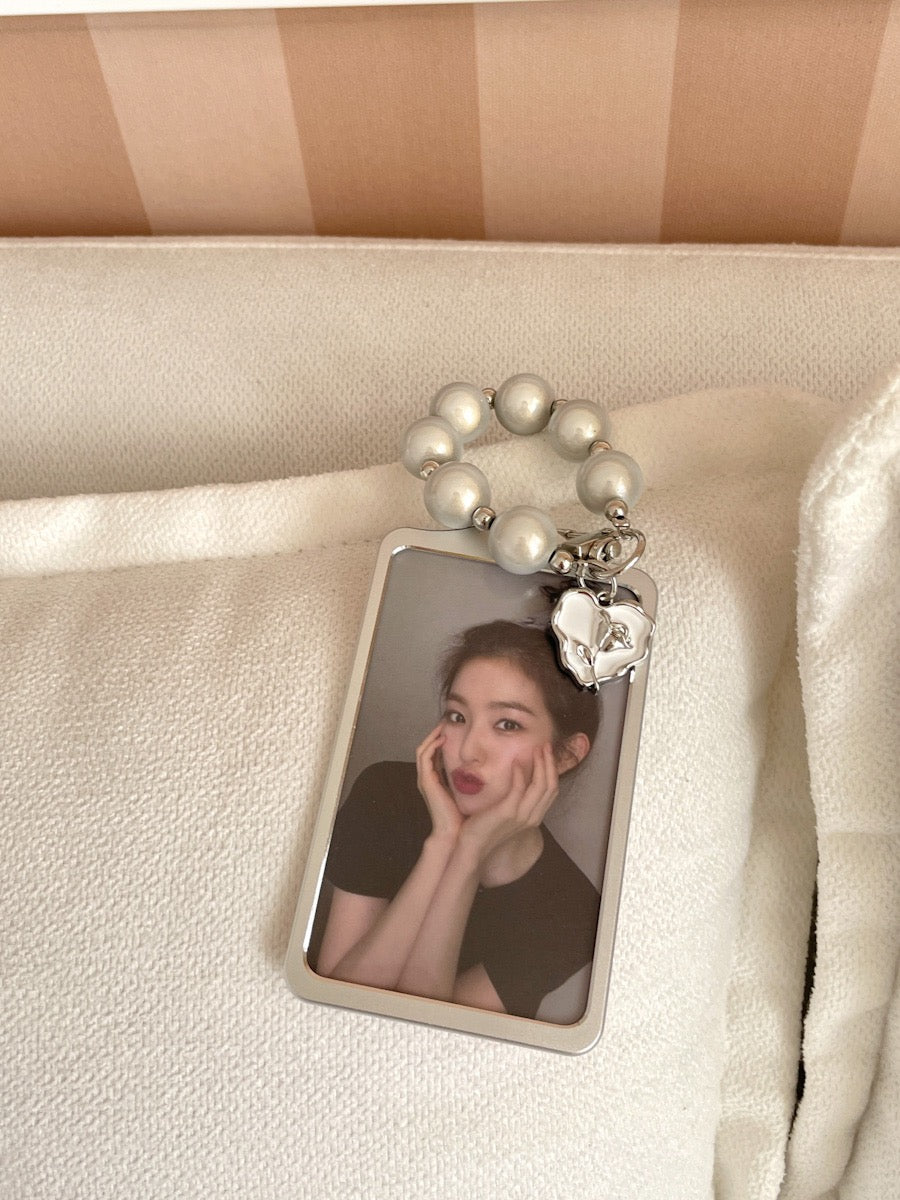 INS Silver Gray Pearl Chain Aluminum Alloy Goo Gaka Instant Camera Love Bean Mini Card Display Frame Pendant