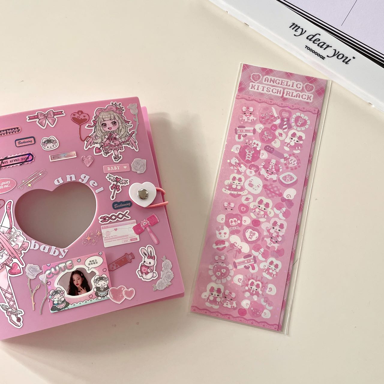 Korean INS Cute Rock Rabbit Laser Sticker DIY Planner Goo Plate Estimated Card Small Frame Decoration Material