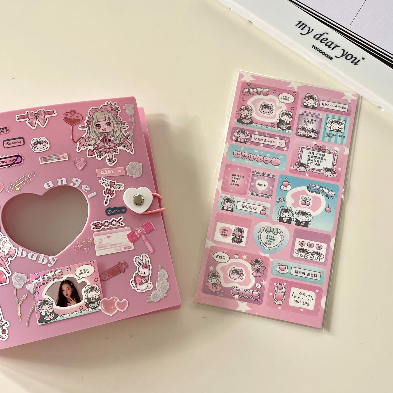 Korean INS Cute Rock Rabbit Laser Sticker DIY Planner Goo Plate Estimated Card Small Frame Decoration Material