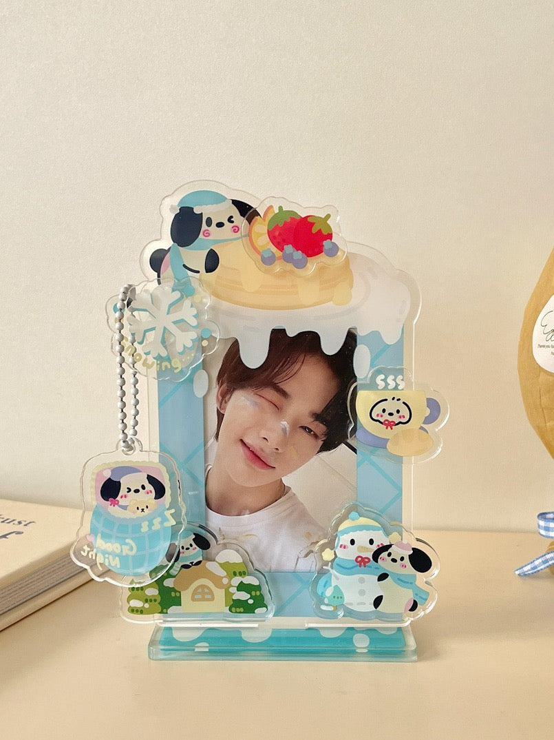 Original Winter-themed Puppy Instant Camera Frame Dismantle Fun 3-inch Photo Love Bean Mini Card Display Card Insert Stand