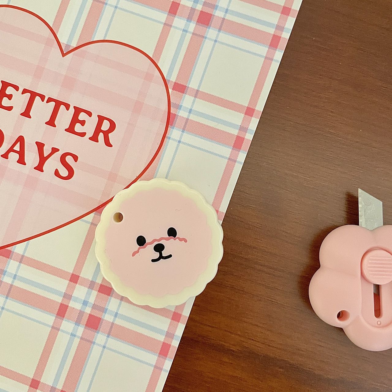 Korean INS Cute Flower Mini Craft Knife Student Box Opener Stationery Planner Tape Cutter Portable