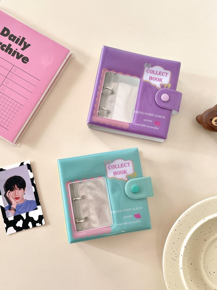 Korean INS Mint Green and Purple Instant Camera Album Loose-leaf 3.9-inch Photo Love Bean Mini Card Storage Notebook Star Chasing Card Album