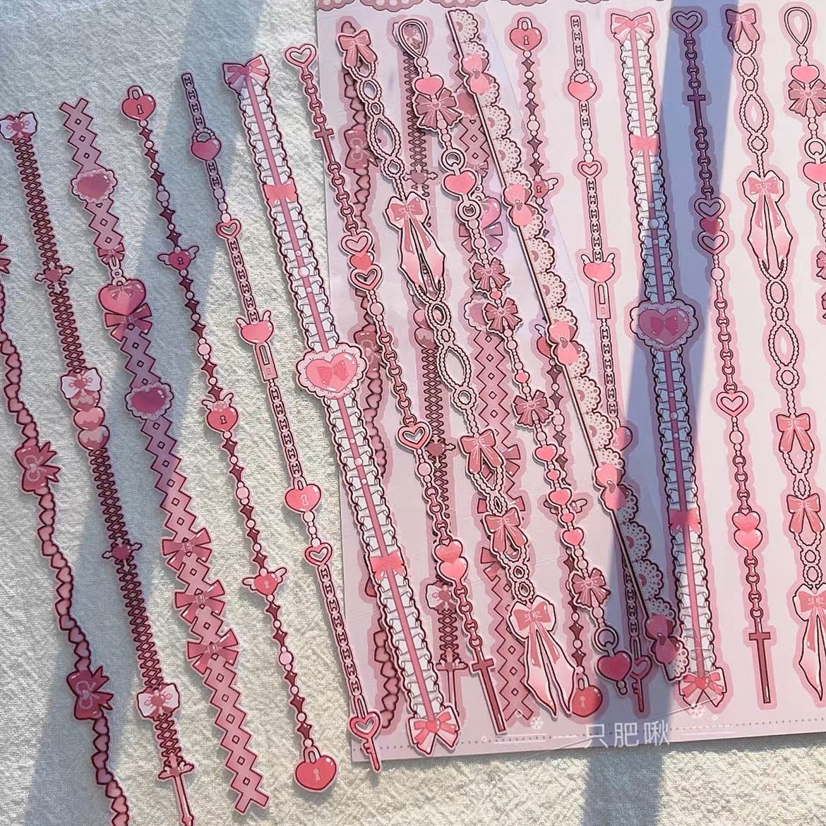 Lace Chain Original Stickers: Cover Decoration for Gukka Handbooks with Adhesive