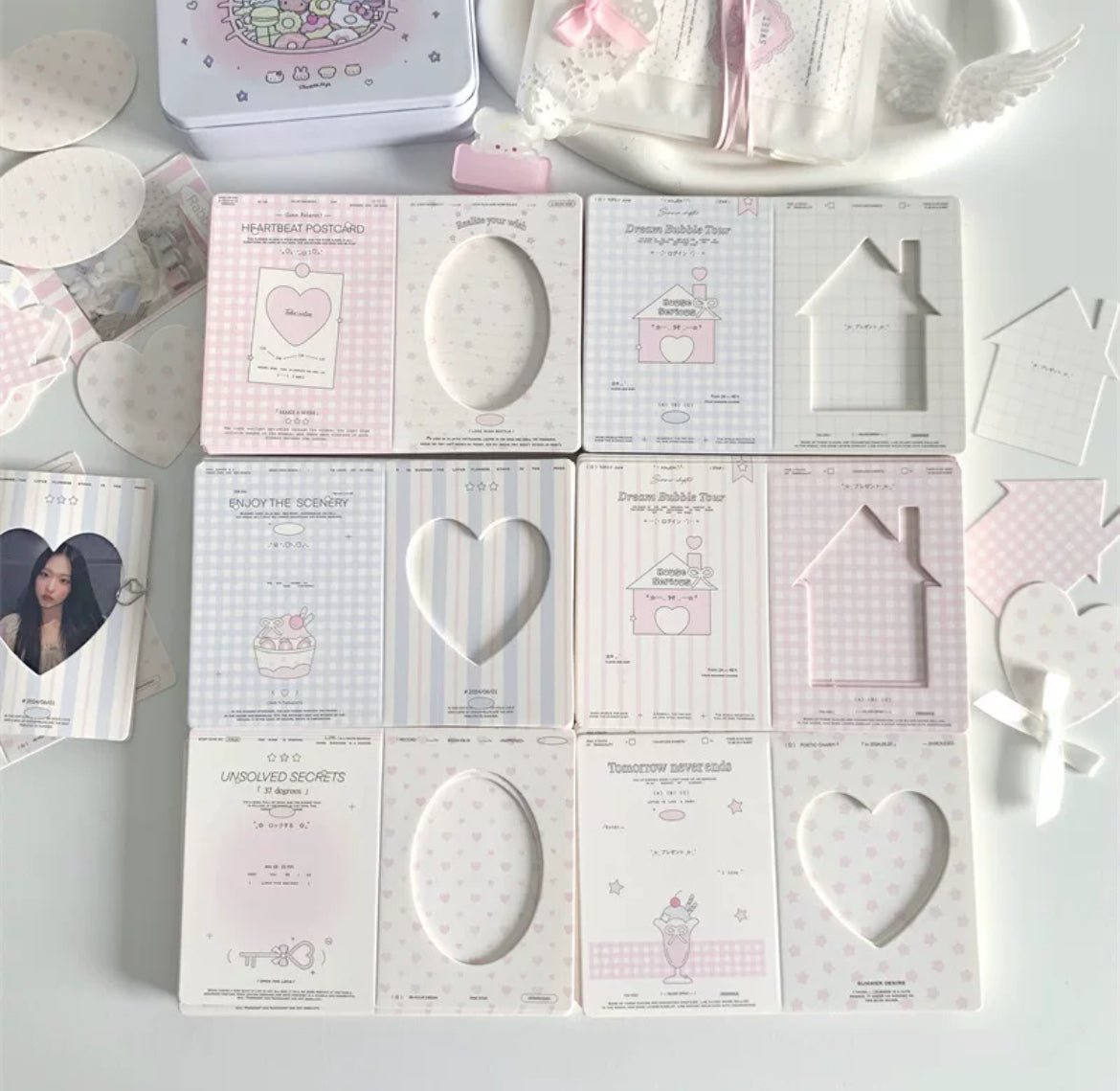 Mini ins hollow folding card card protection small card packaging material decorative folding DIY message folding card