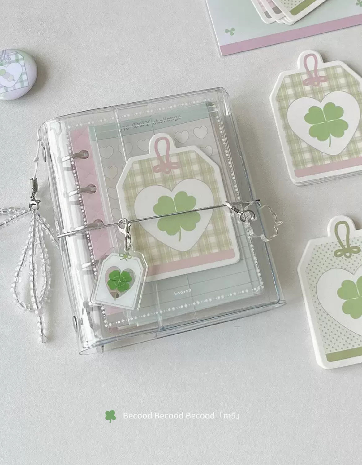Transparent m5 loose-leaf notebook tri-fold strap high-value simple portable schedule notebook