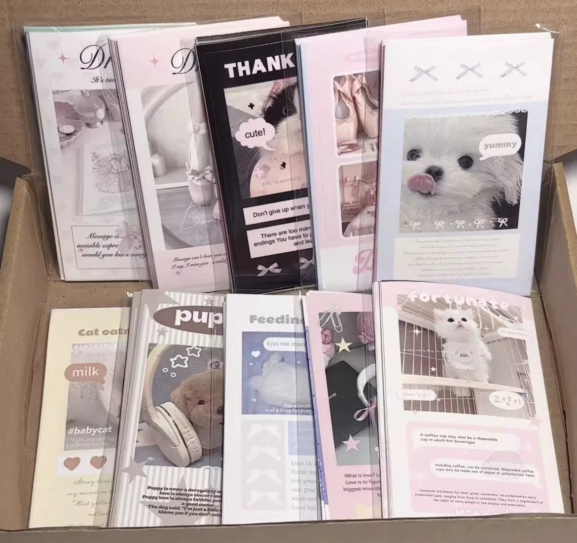Korean version of the same style ins kitten puppy girl ballet sealing sticker collage material gift packaging as you like