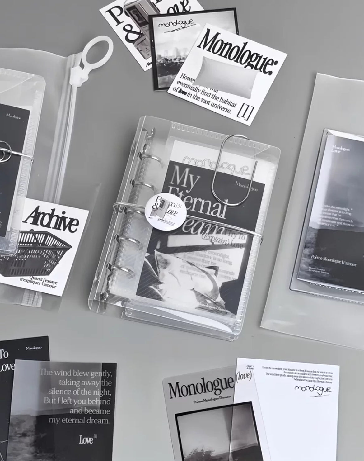 Transparent m5 tri-fold loose-leaf account book detachable student notebook niche diy diary notepad storage book