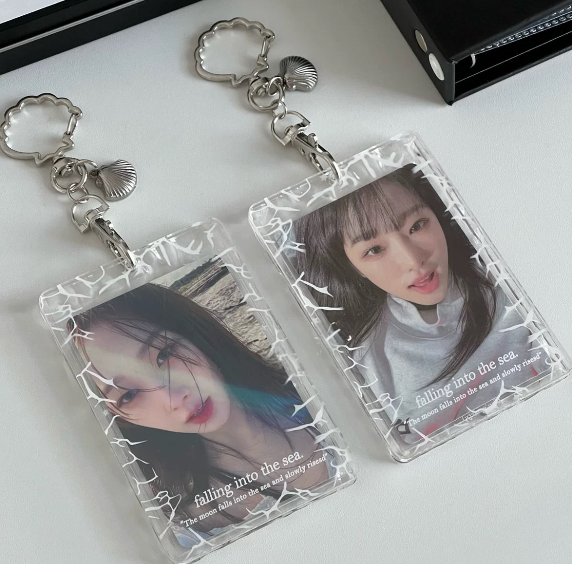 INS style star water ripple cardholder transparent star chasing idol small card acrylic storage pendant student meal card