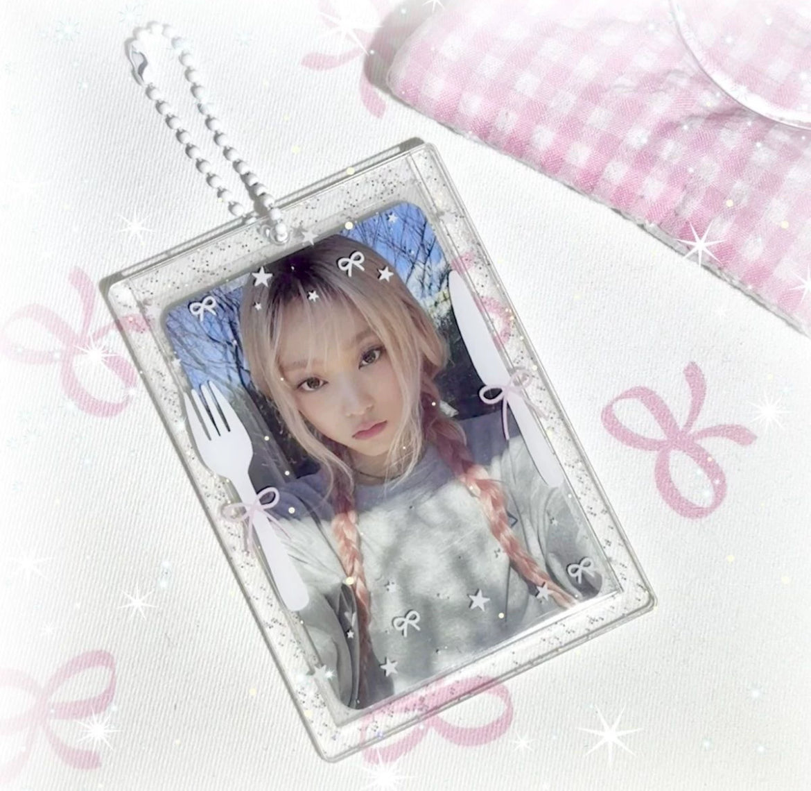 Original 3-inch card holder small card cute transparent card holder campus card meal card pendant niche ins acrylic card holder