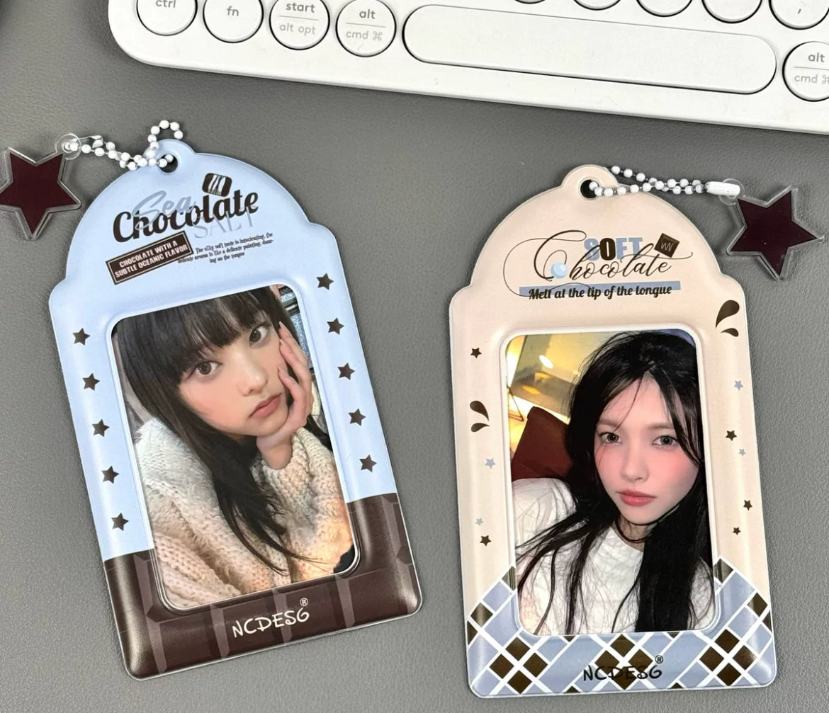 Original sea salt chocolate PVC storage star card holder 3 inch star chasing love bean card bag Y2K display pendant number one