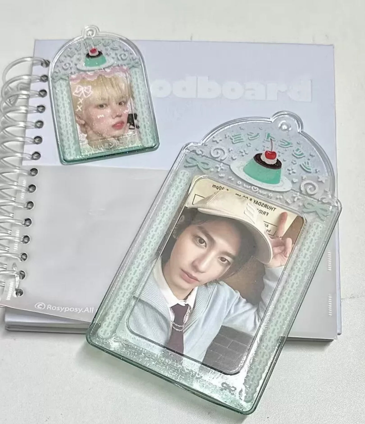Summer series mint pudding card holder Polaroid single grid star chasing card student photo meal card protective cover
