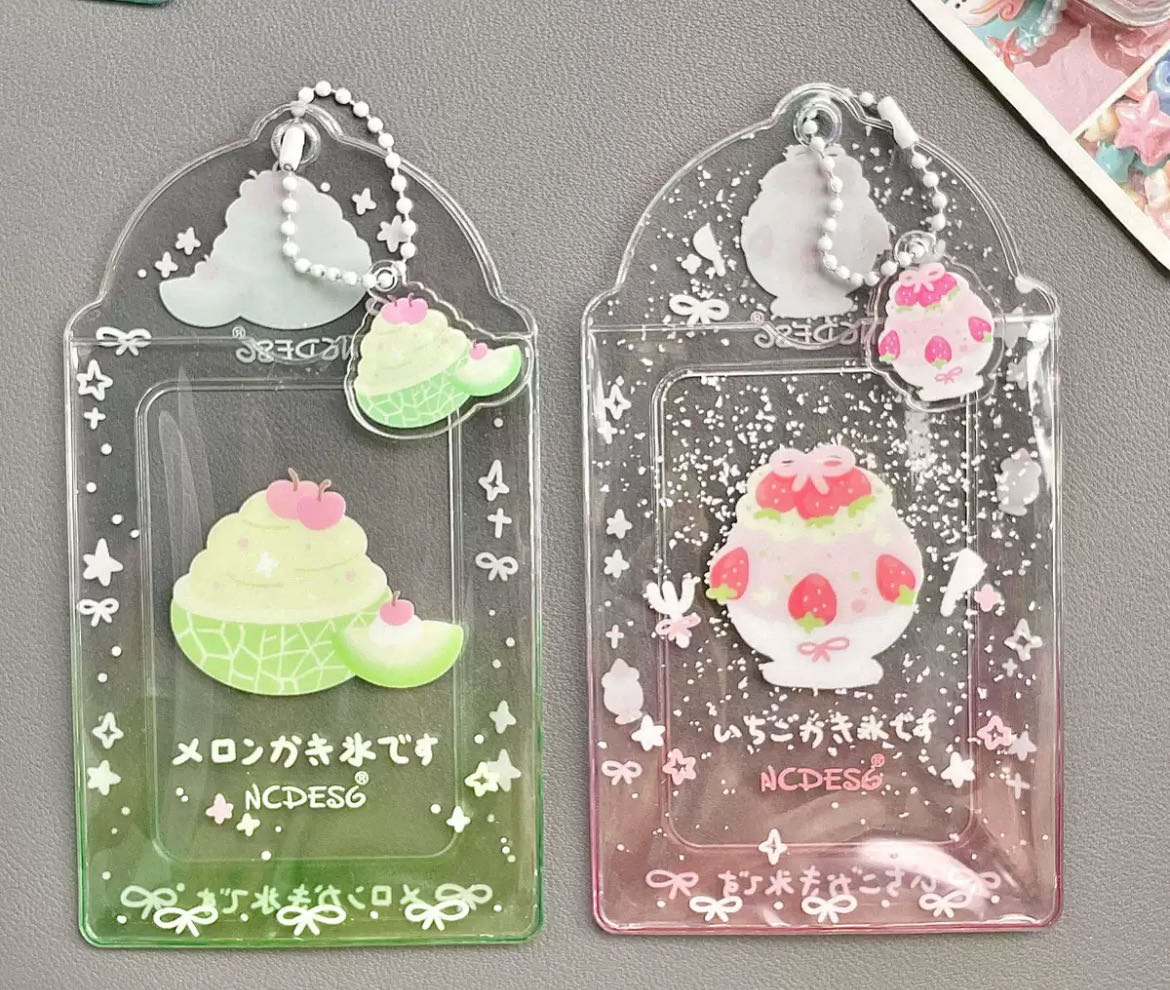 original summer green powder smoothie cute storage cardholder campus card pendant exclusive protective cover 3 inch cardholder cute