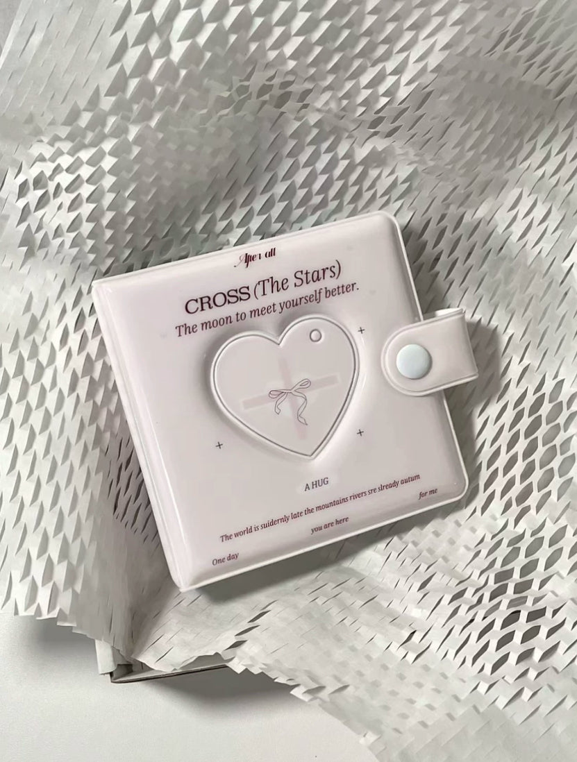 Korean ins love loose-leaf one-square card book pink card bag storage book Polaroid star chasing 3-inch small card display