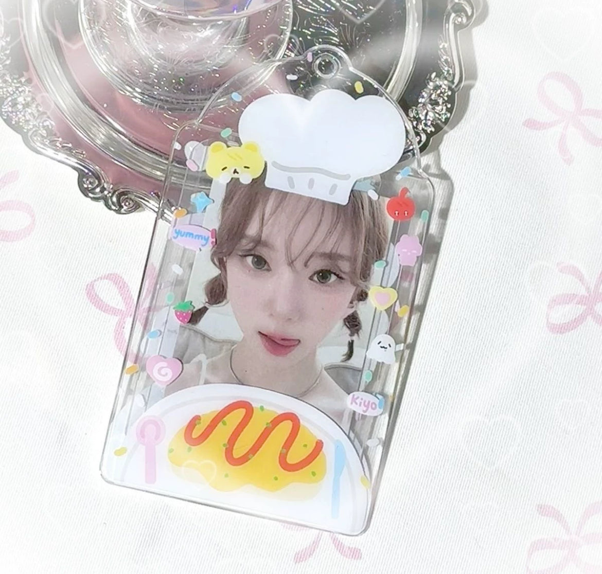Original 3-inch card holder small card cute protective cover campus card meal card holder pendant niche ins transparent card holder