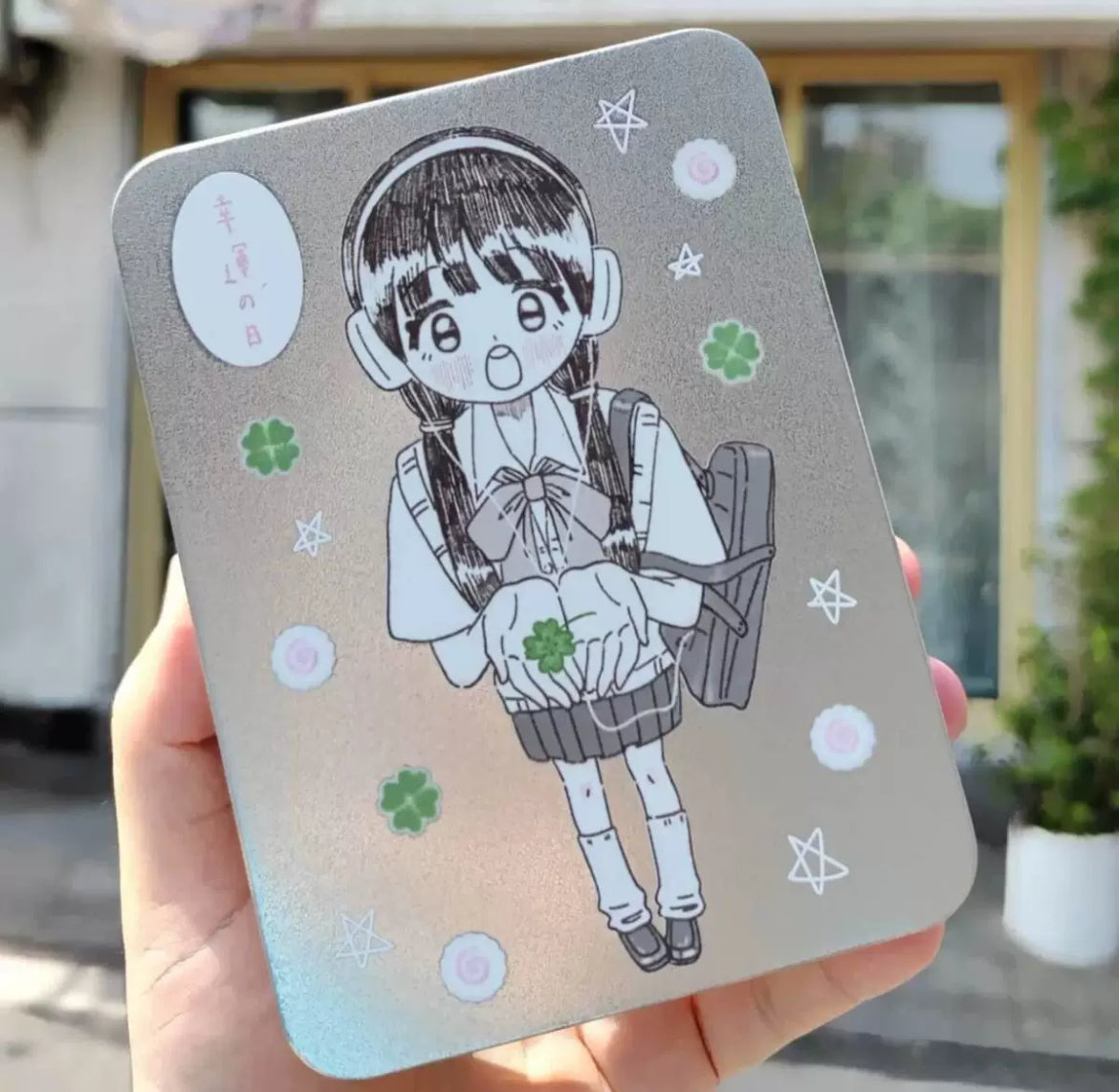 Girls ins storage small iron box Makou girl high value stickers new student storage box desktop small card