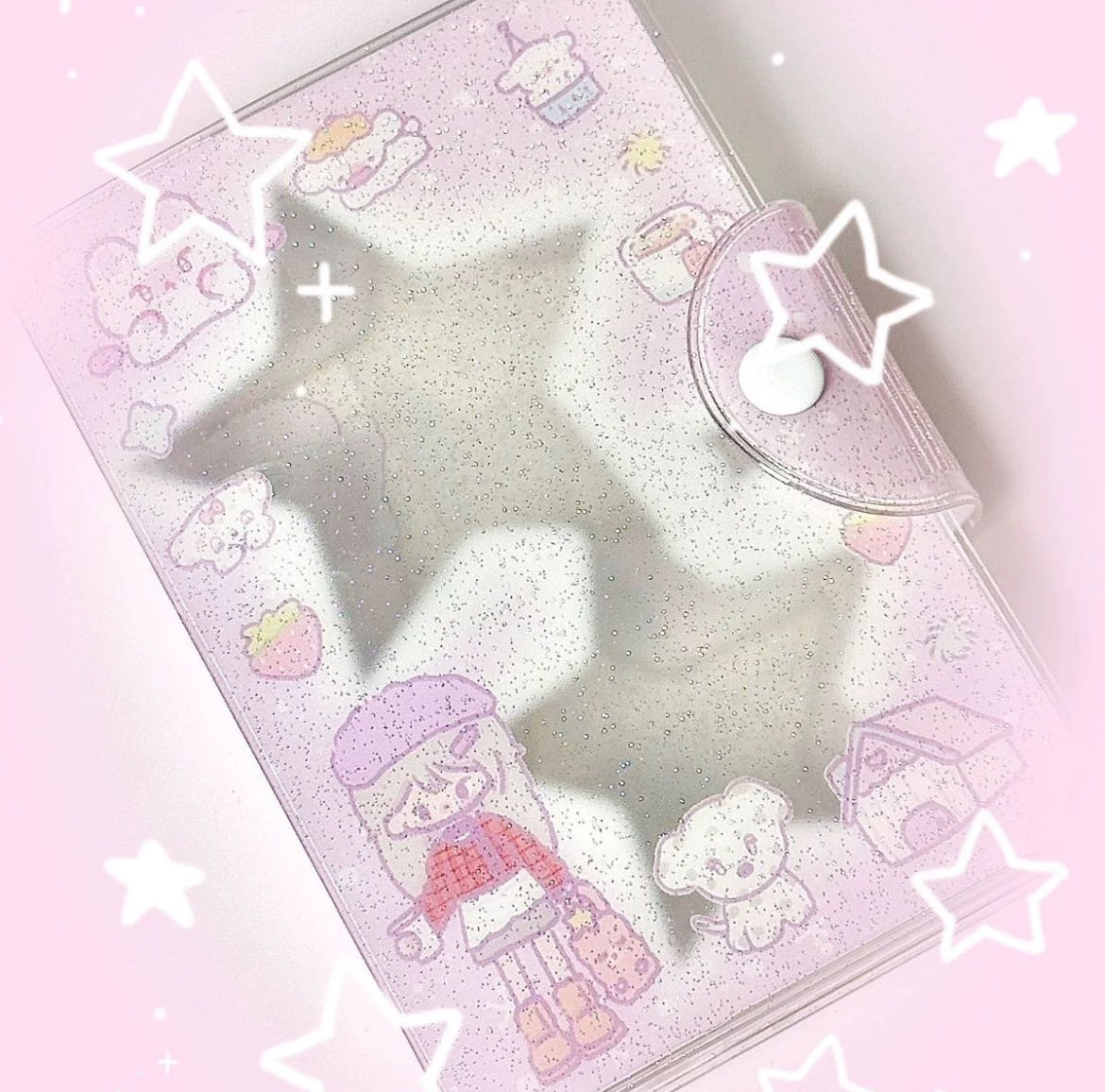 a7 handbook loose-leaf notebook pvc collage book shiny ins style transparent