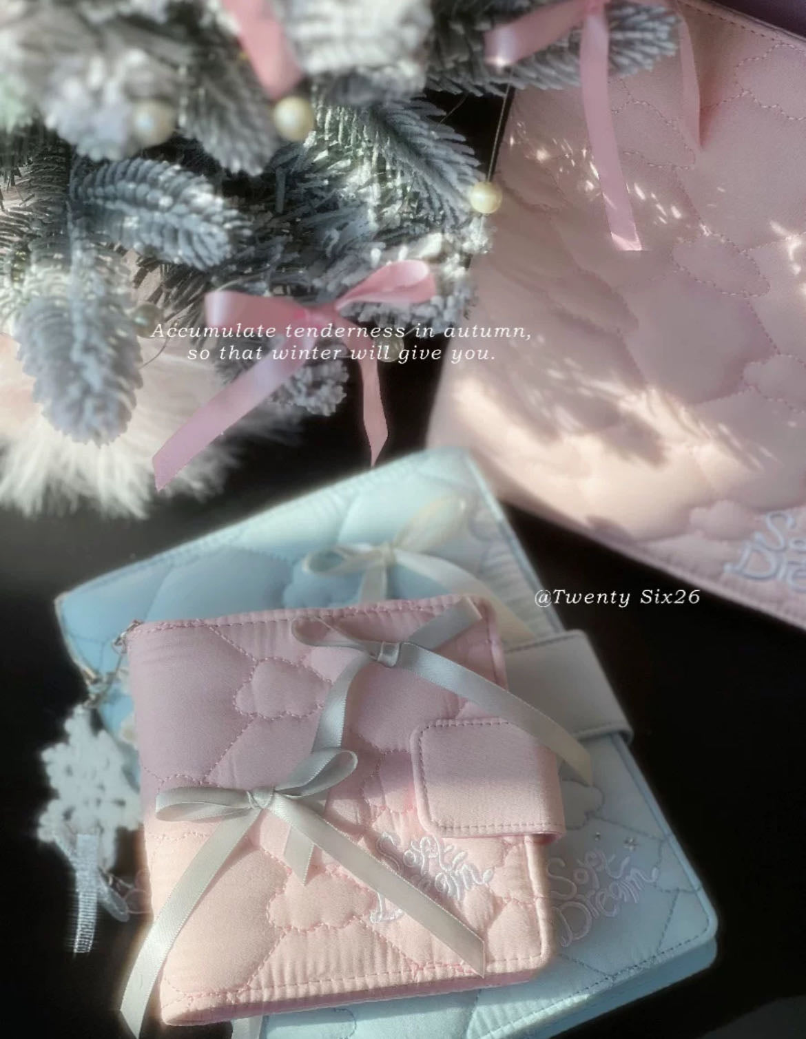 "Soft Dream" original cloud quilted cotton embroidery cloth loose-leaf card book handbook star-chasing storage